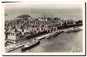 Old Postcard Saint Malo Aerial view Cliche Ouest Eclair