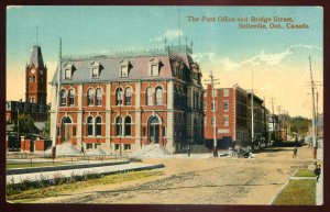 dc529 - BELLEVILLE Ontario Postcard 1910s Bridge Street Post Office