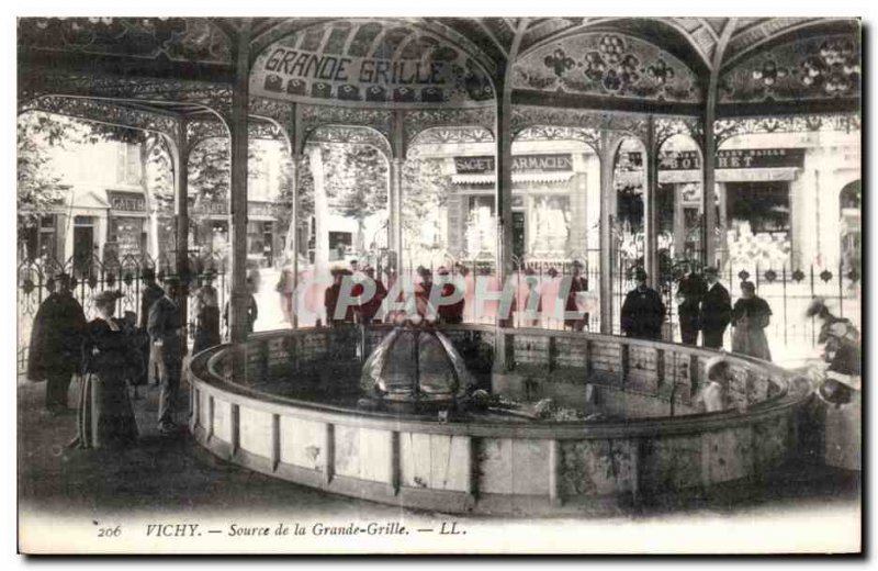 Postcard Old Vichy souce of Grande Grille