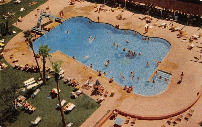RIVIERA Las Vegas, NV Hotel Swimming Pool c1950s Chrome Vintage Postcard