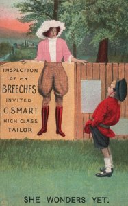 Vintage Postcard Inspection Of My Breeches Invited C. Smart High-Class Tailor