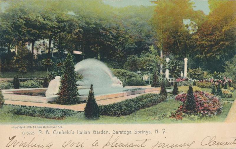 Saratoga Springs NY, New York - Canfield's Italian Garden - pm 1908 - UDB