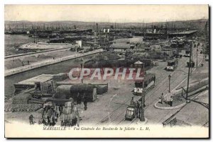 Old Postcard Marseille general view of the Joliette Basins