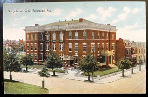 Vintage Postcard 1907-1915 The Jefferson Club, Richmond, Virginia (VA)