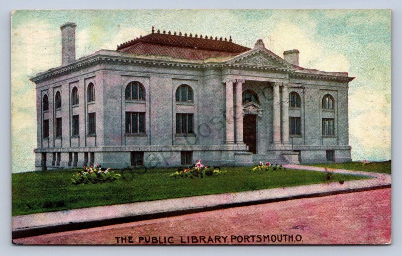 J99/ Portsmouth Ohio Postcard Scioto County c1910 Public Library 461