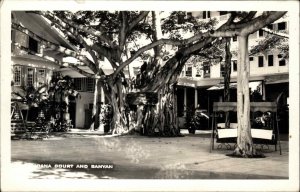 Honolulu Hawaii HI Hotel Moana Court & Banyan Real Photo Postcard