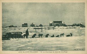 canada, Polar Ice, Firewood Transport by Dog Sledge (1930s) Mission Postcard