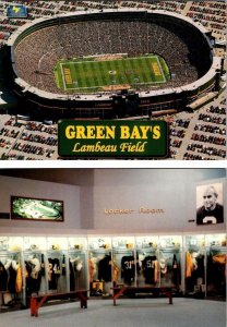 2~4X6 Postcards Green Bay, Wisconsin PACKERS FOOTBALL LAMBEAU FIELD~LOCKER ROOM