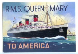 LN1099 - Cunard Liner - Queen Mary , built 1936 - postcard