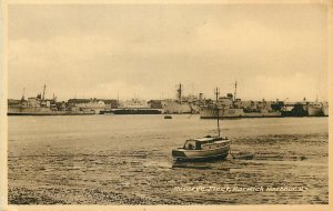 Postcard Europe UK England Harwick harbour reserve fleet yacht 1965