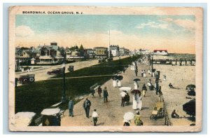 1922 Ocean Grove NJ Boardwalk Postcard Asbury Park Postmark Cancel