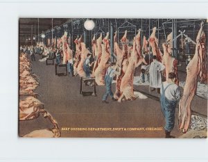 Postcard Beef Dressing Department, Swift & Company, Chicago, Illinois