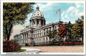 State Capitol St. Paul Minnesota MN Building and Grounds Trees Postcard