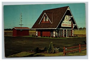 Vintage 1960's Postcard Swiss Lass Cheese House New Philadelphia Ohio