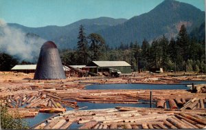 Oregon A Northwest Sawmill and Log Pond