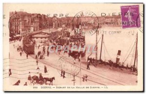 Old Postcard Dieppe Depart De La Malle De Dieppe boat