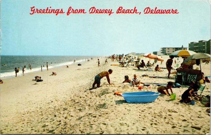 Greetings From Dewey Beach Delaware DE Postcard VTG UNP Mirro Vintage Unused 