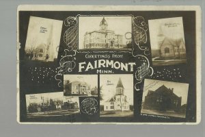 Fairmont MINNESOTA RPPC 1914 7 VIEWS Collage nr Blue Earth Winnebago Sherburn