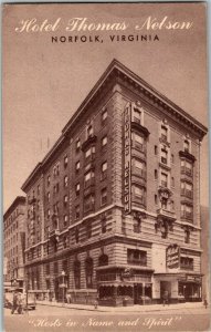 Hotel Thomas Nelson, Norfolk VA c1941 Vintage Postcard B56