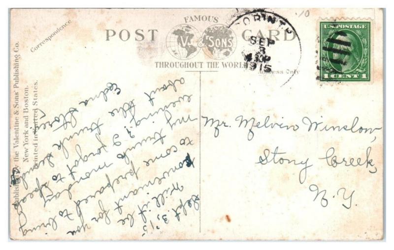 1915 Steamer Ticonderoga leaving Plattsburg, NY Postcard