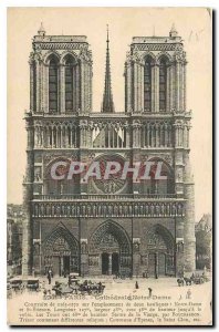 Old Postcard Paris Notre Dame Cathedral