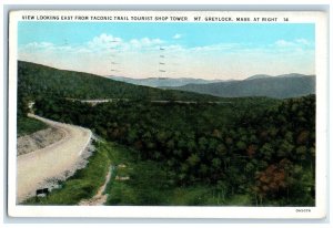 1938 Looking East From Taconic Trail Tourist Shop Tower Mt. Grey MA Postcard