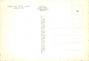 Postcard Modern LOBBY HOTEL DEL PRADO
MEXICO