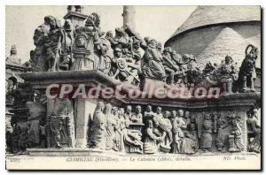 Old Postcard Guimiliau Finistere Calvary dtails