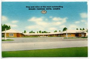 Malbis Hotel Courts Motel US 90 Mobile Alabama linen postcard