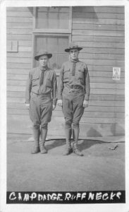 Army Ruffnecks Camp Dodge Johnson Iowa C-1910 RPPC Photo Postcard 20-7199