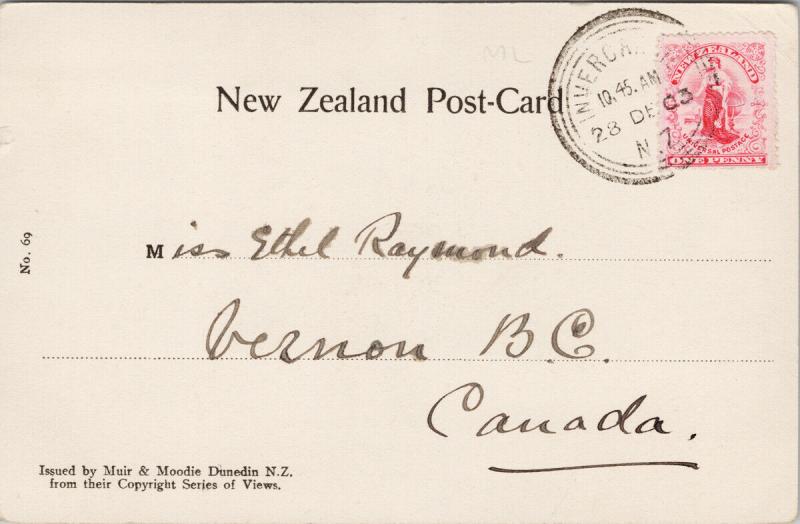 Maori War Canoe Race NZ New Zealand c1903 Stamp Muir & Moodie Postcard E56