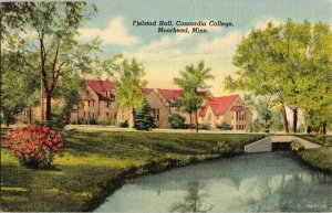 Fjelstad Hall Concordia College Moorhead Minn Vintage Linen Postcard UNP Unused 