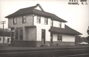 Vintage Postcard Real Photo P R S L Depot Building Landmark Tuckahoe New Jersey