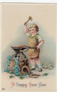 NEW YEAR; 1900-10s; Child Blacksmith