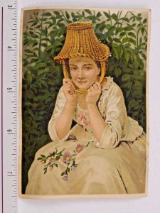 Dr. Jayne's Tonic Vermifuge 6th In Series Lady Basket-Hat Latest Fashion F58