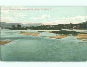 Divided-back RIVER SCENE Elmira New York NY AE6645