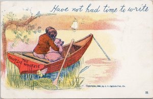 Not Had Time To Write People in Tootsie Wootsie Red Boat JS Ogilvie Postcard H35