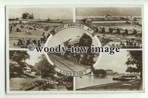 tp8913 - Suffolk - Multiview x 4 & Train, of Various Views, Lowestoft - Postcard