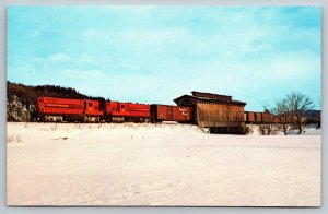 Vintage Railroad Train Locomotive Postcard - St. Johnsbury & Lamoille County RR