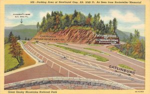 Tennessee TN  PARKING AREA~NEWFOUND GAP MOUNTAIN PASS Directional Signs Postcard