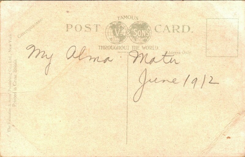 Instituto Nuevo Rochelle New York Ny 1912 Vtg Tarjeta Postal Unp Valentine &