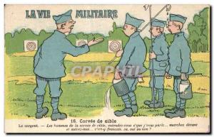 Old Postcard Fantasy Humor militaria military life Corvee target