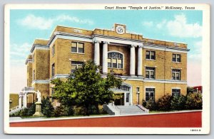 McKinney Texas~Courthouse Temple Of Justice~Clock~Classical Revival~1920s PC