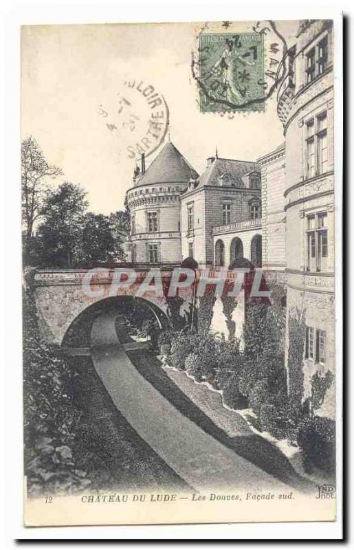 Chateau de Lude Old Postcard The Moat facade sud