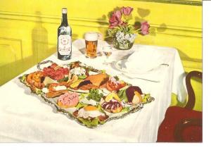 Postal (PostCard) 041565 : Denmark. Open Danish Sandwiches beer and snaps