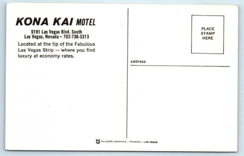 LAS VEGAS, Nevada NV  Roadside KONA KAI MOTEL Pool Bikini Girls 1970s  Postcard