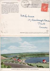 Clarke's Beach Conception Bay Newfoundland NL c1953 Folded Card Postcard D47 