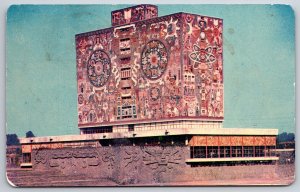 Library Mural at University of Mexico City Mexico Chrome Postcard K1