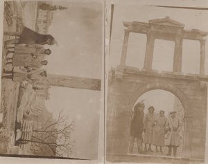 1930s Tourists in Athens Greece 2x Old Real Photo Postcard s