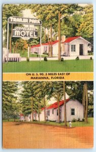 MARIANNA, Florida FL ~ Roadside COPELAND'S MOTEL Trailer Park c1940s  Postcard
